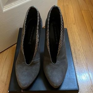 Steven Grey Suede women high heel booties size 8